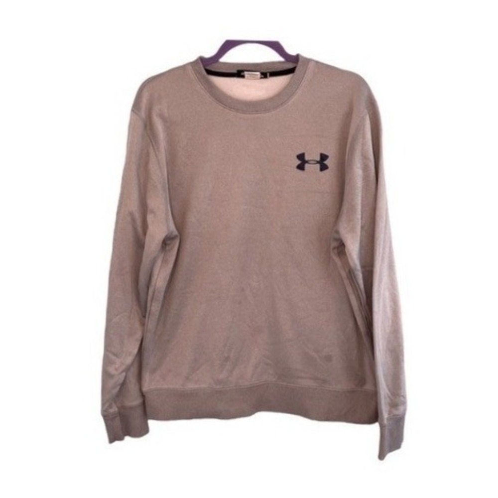 Under Armour Loose Fit Cold Gear Sweatshirt Silver Gray Fleece Lined M